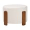 Baxton Studio Finlay Modern Japandi Cream Boucle Fabric and Walnut Brown Finished Wood Ottoman Footstool 242-13435-ZORO - alternate 3